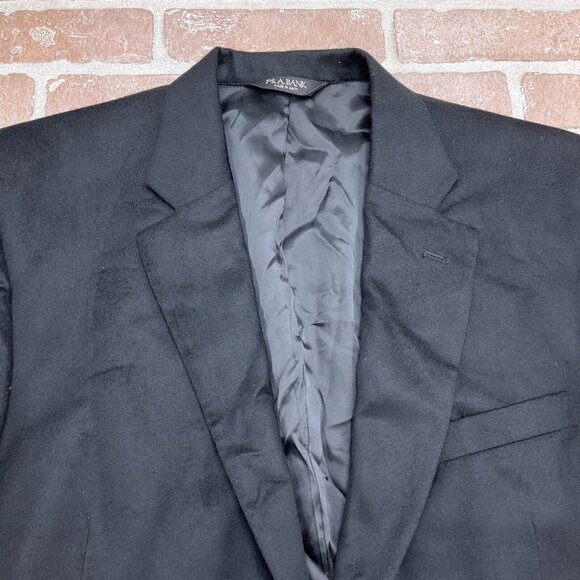 Jos A Bank Blazer Men 46R Black 100% Cashmere Classic Career Suit Jacket Haiti - Picture 2 of 12